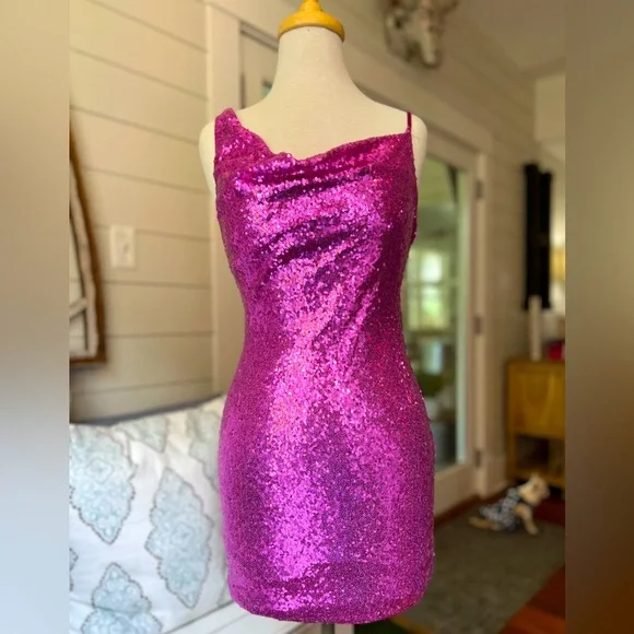 hello molly pink sequin dress Time To Glitter Sequin Mini Dress Pink